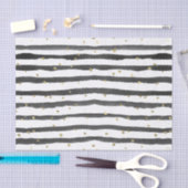 Black White Gold Waterverf Stripes en Stippen Tissuepapier (Craft)