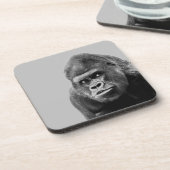 Black White Gorilla Bier Onderzetter (Linkerzijde)