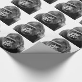 Black White Gorilla Cadeaupapier (Hoek)