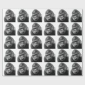Black White Gorilla Cadeaupapier (Vlak)