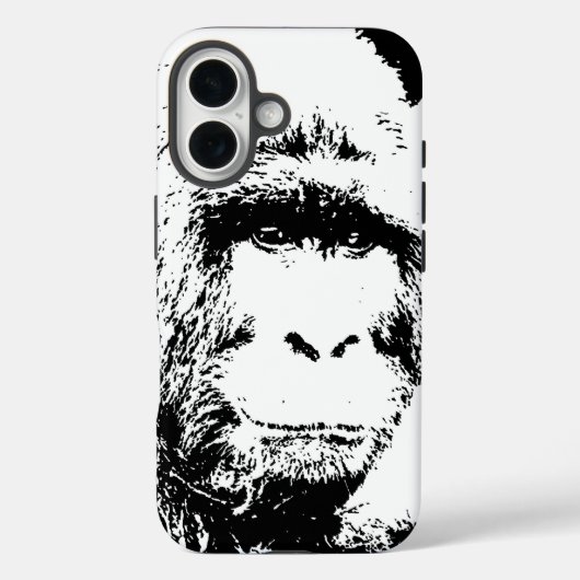 Black & White Gorilla Case-Mate iPhone Case (Achterkant)