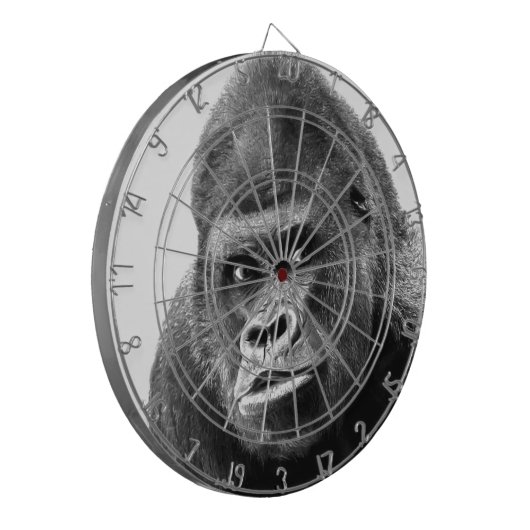 Black White Gorilla Dartbord (Voorkant Links)