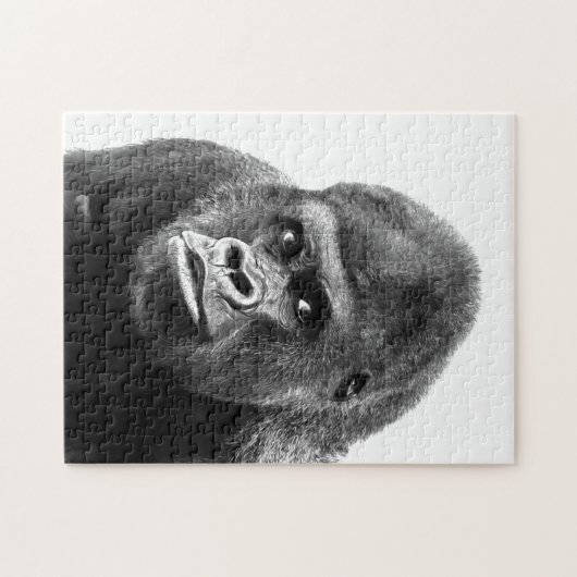 Black White Gorilla Foto: Animals Art Legpuzzel (Horizontaal)