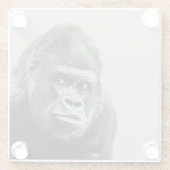 Black White Gorilla Glazen Onderzetter (Achterkant)