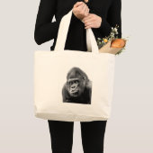 Black White Gorilla Grote Tote Bag (Voorkant (product))