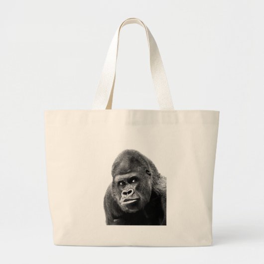 Black White Gorilla Grote Tote Bag (Voorkant)