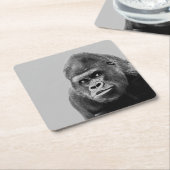 Black White Gorilla Kartonnen Onderzetters (Schuin)