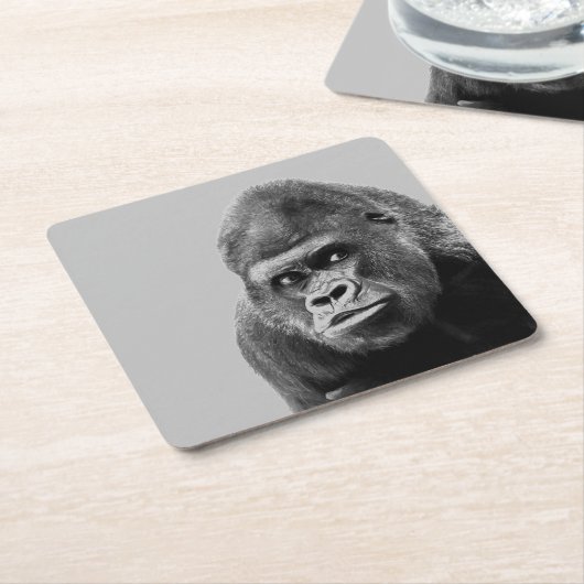 Black White Gorilla Kartonnen Onderzetters (Schuin)