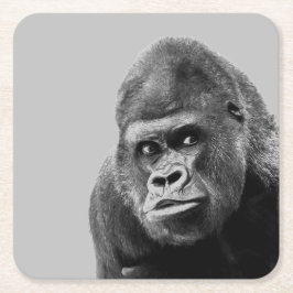 Black White Gorilla Kartonnen Onderzetters