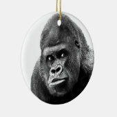 Black White Gorilla Keramisch Ornament (Rechts)