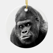 Black White Gorilla Keramisch Ornament (Voorkant)