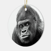 Black White Gorilla Keramisch Ornament (Links)