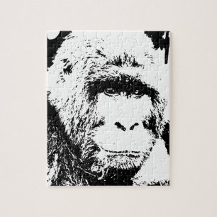 Black & White Gorilla Legpuzzel