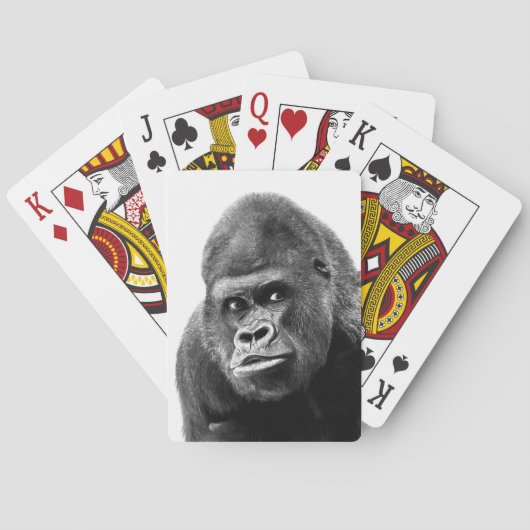 Black White Gorilla Pokerkaarten (Achterkant)