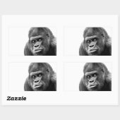 Black White Gorilla Rechthoekige Sticker (Vel)