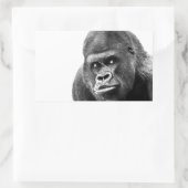 Black White Gorilla Rechthoekige Sticker (Tas)