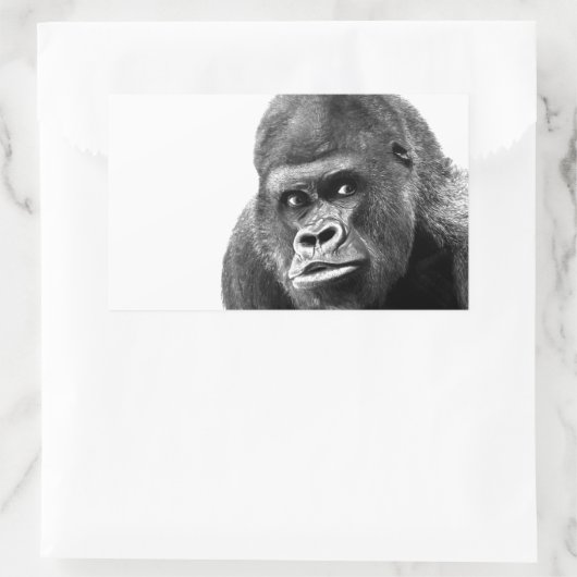 Black White Gorilla Rechthoekige Sticker (Tas)