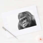 Black White Gorilla Rechthoekige Sticker (Envelop)