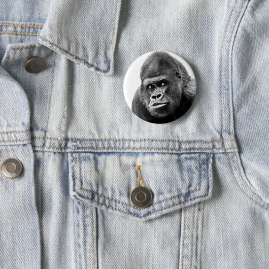 Black White Gorilla Ronde Button 5,7 Cm (In situ)