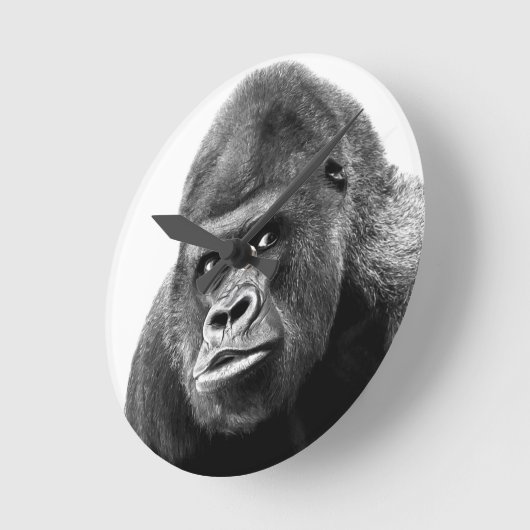 Black White Gorilla Ronde Klok (Hoek)