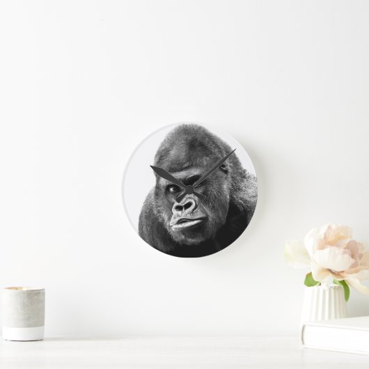 Black White Gorilla Ronde Klok (Huis)