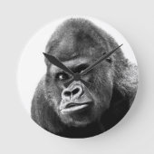 Black White Gorilla Ronde Klok (Voorkant)