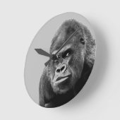 Black White Gorilla Ronde Klok (Hoek)