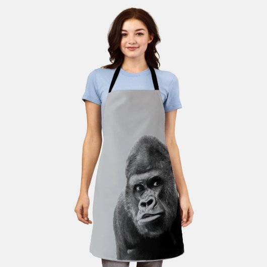 Black White Gorilla Schort (Gedragen)