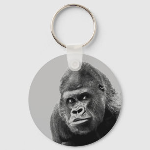 Black White Gorilla Sleutelhanger