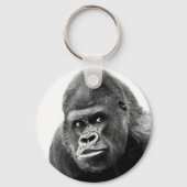 Black White Gorilla Sleutelhanger (Voorkant)