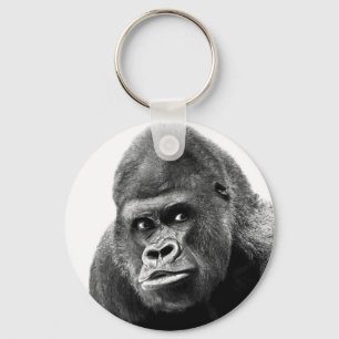 Black White Gorilla Sleutelhanger