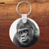 Black White Gorilla Sleutelhanger (Voorkant)