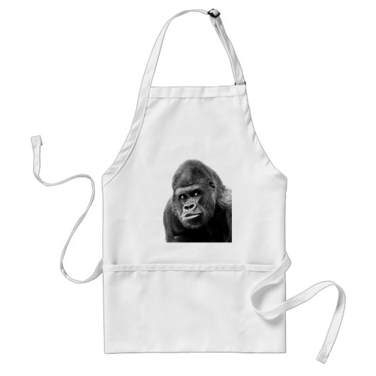 Black White Gorilla Standaard Schort (Voorkant)