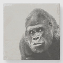 Black White Gorilla Stenen Onderzetter