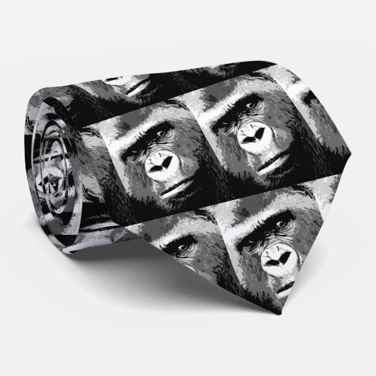 Black & White Gorilla Stropdas (Opgerold)