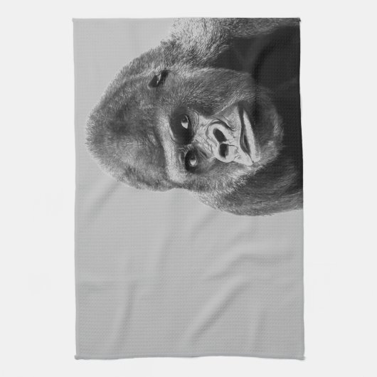 Black White Gorilla Theedoek (Verticaal)