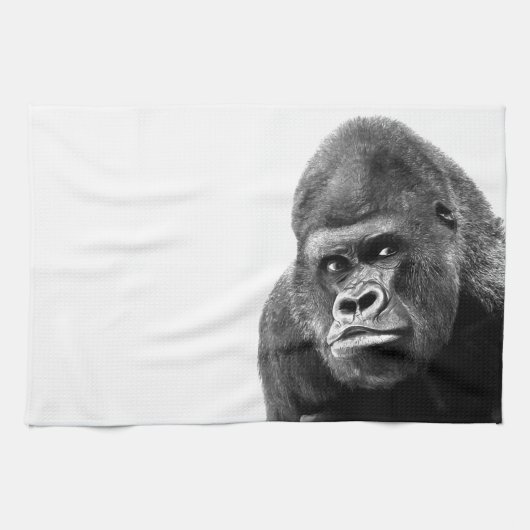 Black White Gorilla Theedoek (Horizontaal)