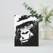 Black & White Gorilla Uitnodigingen (Staand voorkant)