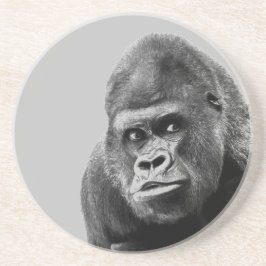 Black White Gorilla Zandsteen Onderzetter