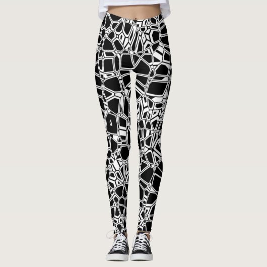 Black White gothic Leggings (Voorkant)