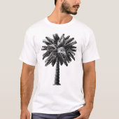 Black White gothic Monster Skulls Horror Palm Tree T-shirt (Voorkant)