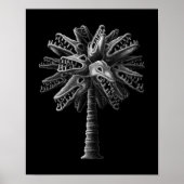 Black White gothic Skulls Horror Tree Poster (Voorkant)