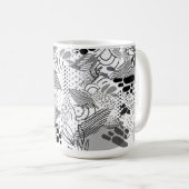 black, white, gradient abstract design mug koffiemok (Voorkant rechts)