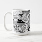 black, white, gradient abstract design mug  koffiemok (Links)