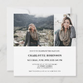 Black white graduate script photo graduation kaart (Achterkant)