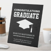 Black White Graduation Party Gefeliciteerd Reclamebord Met Voetstuk (Insitu)