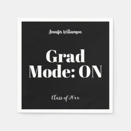 Black White Graduation Party Napkins Customizable Servet