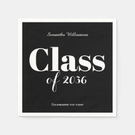 Black White Graduation Party Napkins Customizable Servet