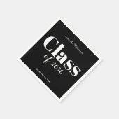 Black White Graduation Party Napkins Customizable Servet (Hoek)