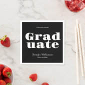 Black White Graduation Party Napkins Customizable Servet (Insitu)